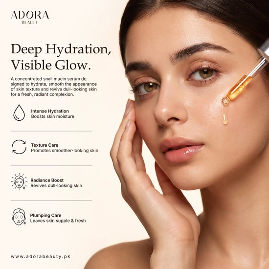 Translation missing: en.Adora Beauty Snail Mucin Serum – Niacinamide &amp; Ginseng Hydrating Face Serum 30ml